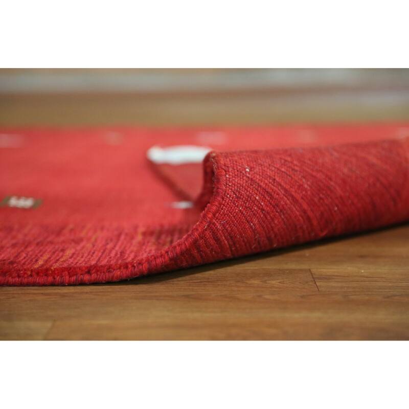 Hand Knotted Oriental 100% Wool Carpet Tribal Tribal Red Gabbeh Area Rug - 7' 6'' X 5' 4''