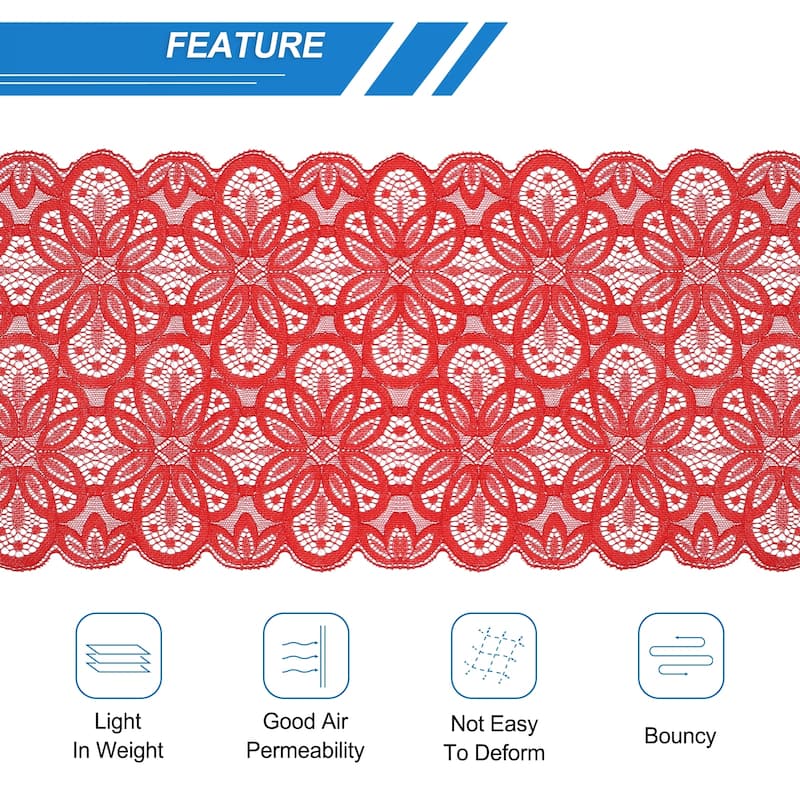 Lace Ribbon 7 Inch Lace Flower Trim for Craft Gift Wrappers Wedding
