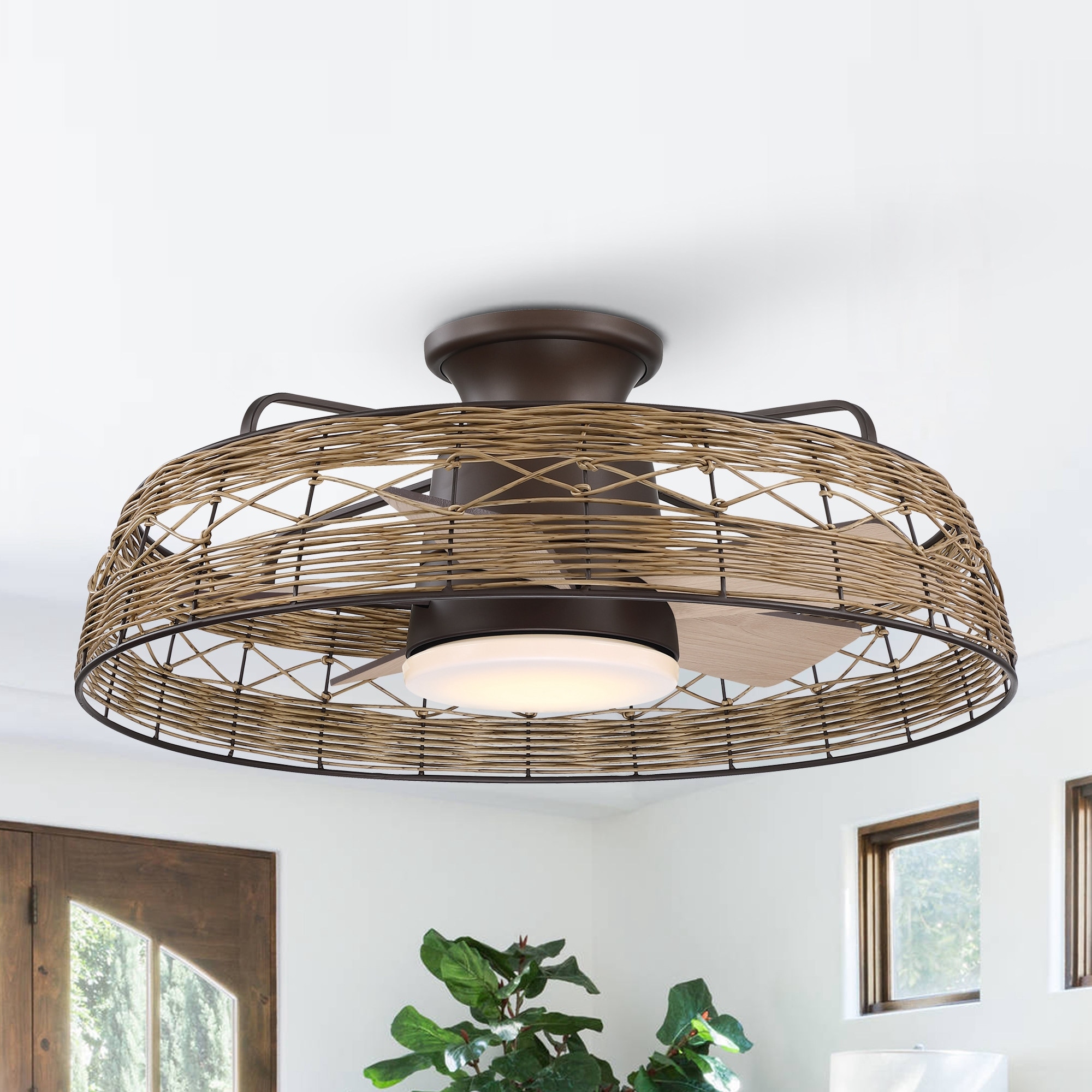 Cage light shade for ceiling fan on sale
