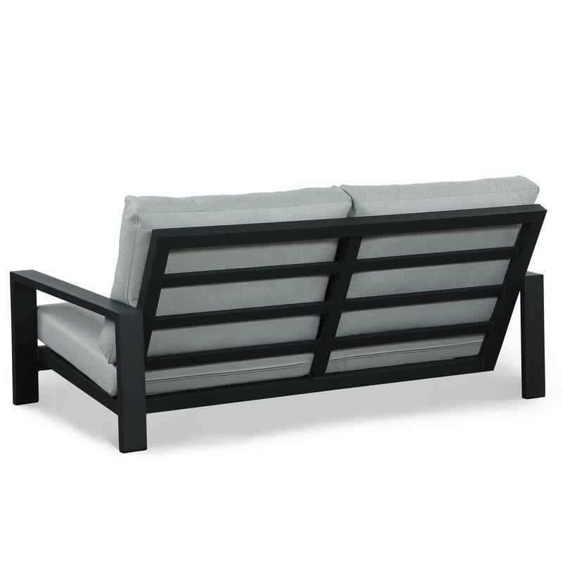 Benton 4-Piece Aluminum Outdoor Conversation Sofa Set with Cushions