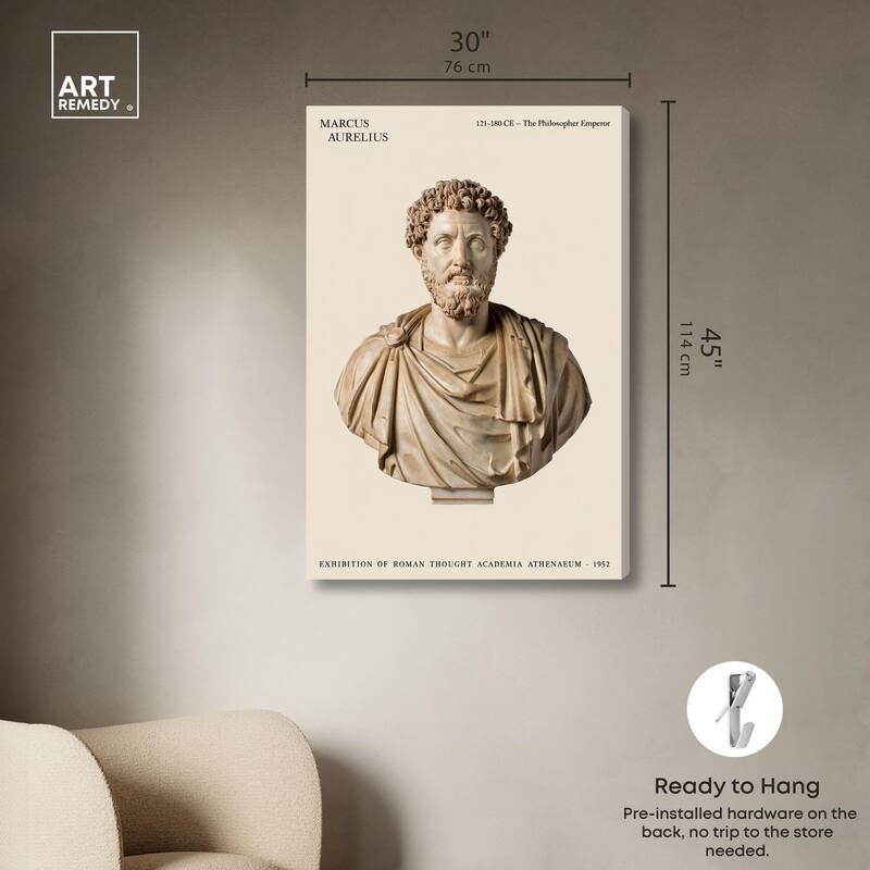 Philosopher Emperor's Gaze Canvas by Art Remedy, Gallery Wrapped