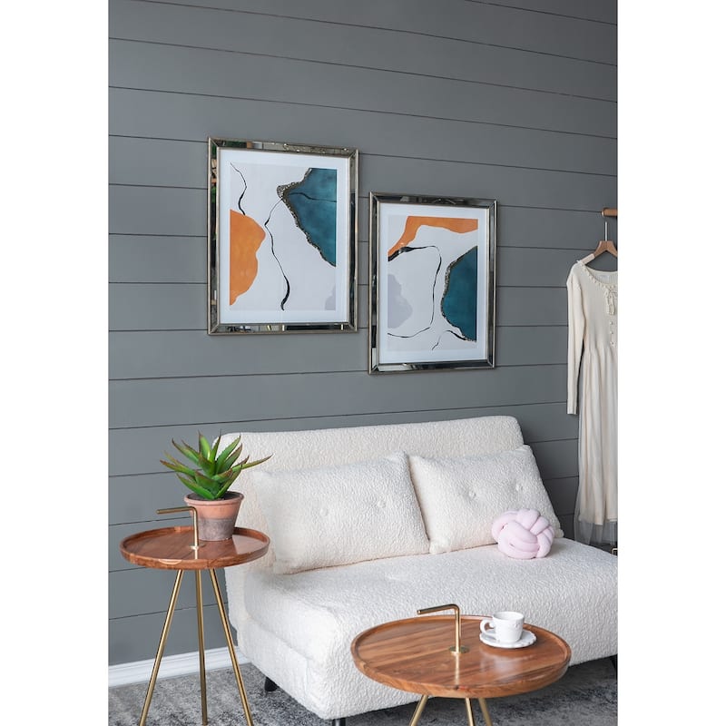 S/3 22x26x0.6" Marcia Mirror-Framed Wall Art