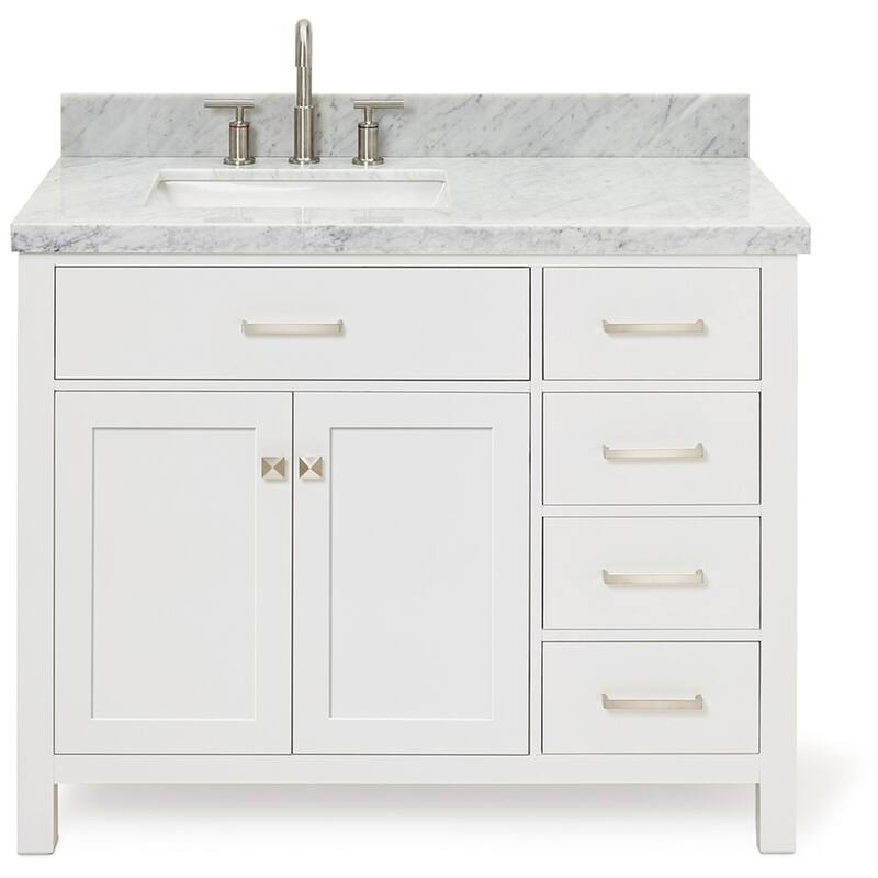 Ariel H043SLCWRVO Bristol 43" Free Standing Single Rectangular Basin - White - Colored