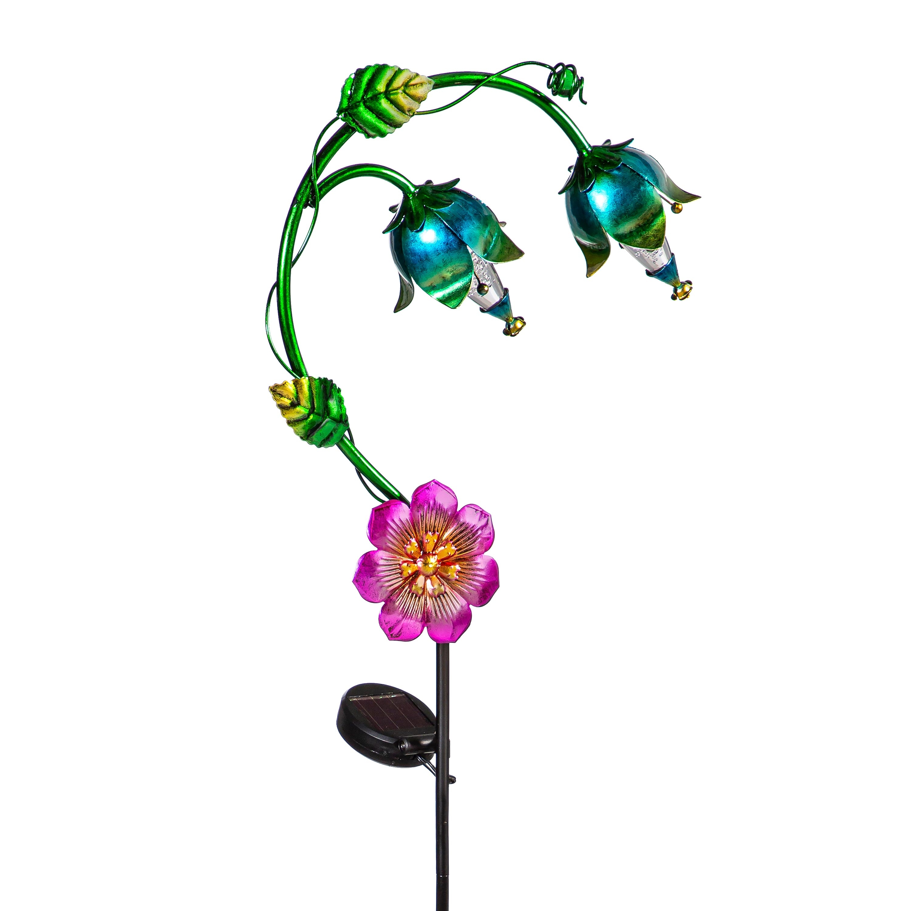 37 in. Flower Fairy Metal Solar Garden Stake