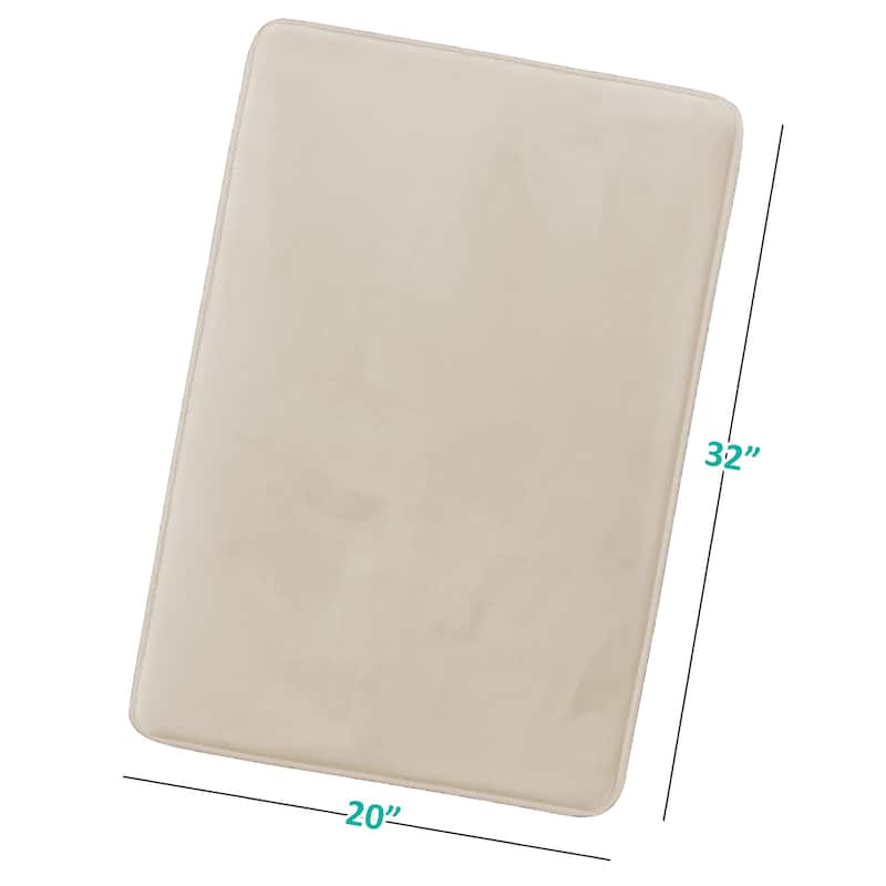 Clara Clark Ultra Soft Plush Bathroom Rug - Non-Slip, Velvet, Memory Foam Bath Mat - Set of 2