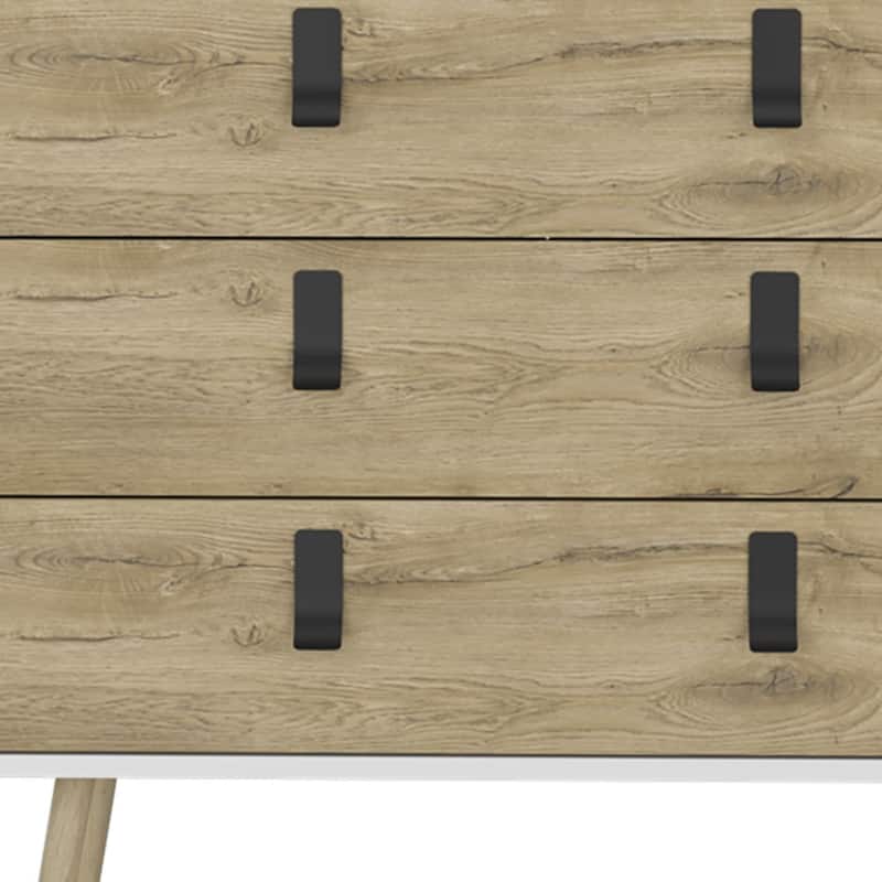 Modern Bedroom Dresser 3 Drawer Wood Chest with Metal Handles and Smooth Metal Slides for Bedroom or Office
