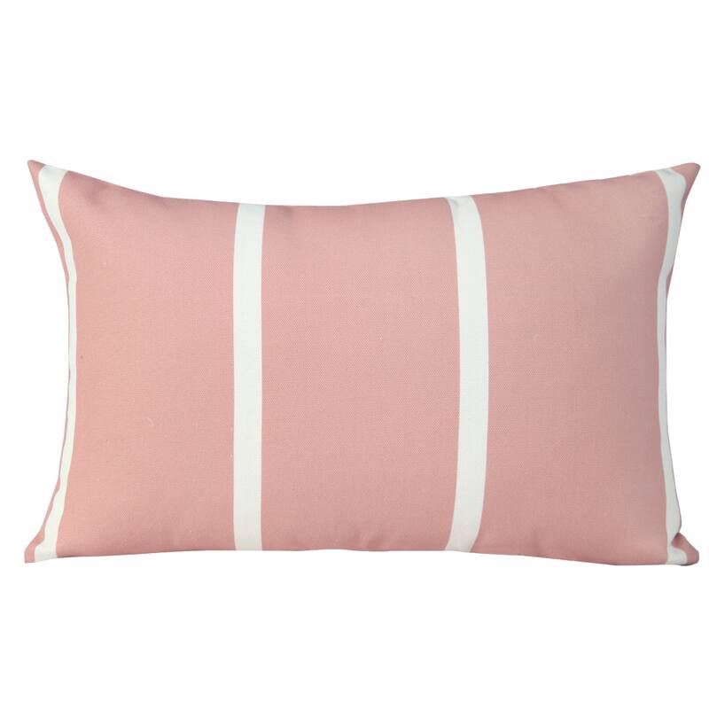 Sevita Vivan Contemporary Striped Pink/White Indoor/Outdoor Throw Pillow