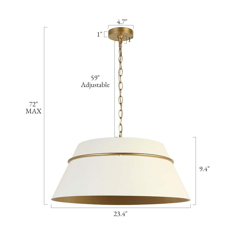 Modern Luxury Brass Gold 4-Light Durm Chandelier White Metal Island Lights - Dia. 23.4" x H 9.4"