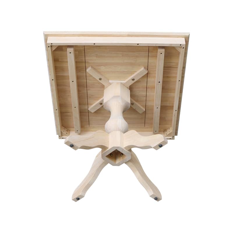 36" x 36" Square Top Pedestal Table - Unfinished