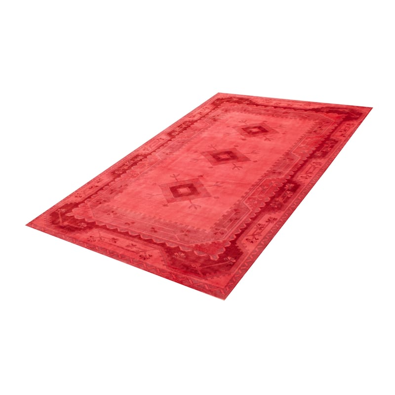 ECARPETGALLERY Hand-knotted Color Transition Light Red, Pink Wool Rug - 6'8 x 10'2