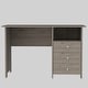 preview thumbnail 1 of 4, Compact Computer Desk with Storage Drawers and Shelf, Ideal for Home Offices Grey