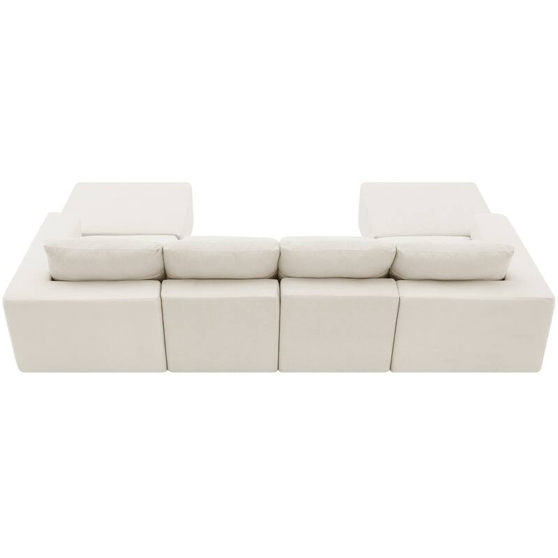 Modular U Shaped Sectional Sofa, Cloud Chenille Sectional Couch