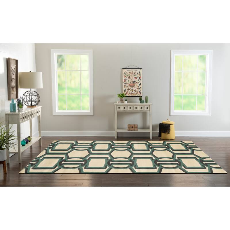 Roma Bridle Geometric Power Loomed Area Rug