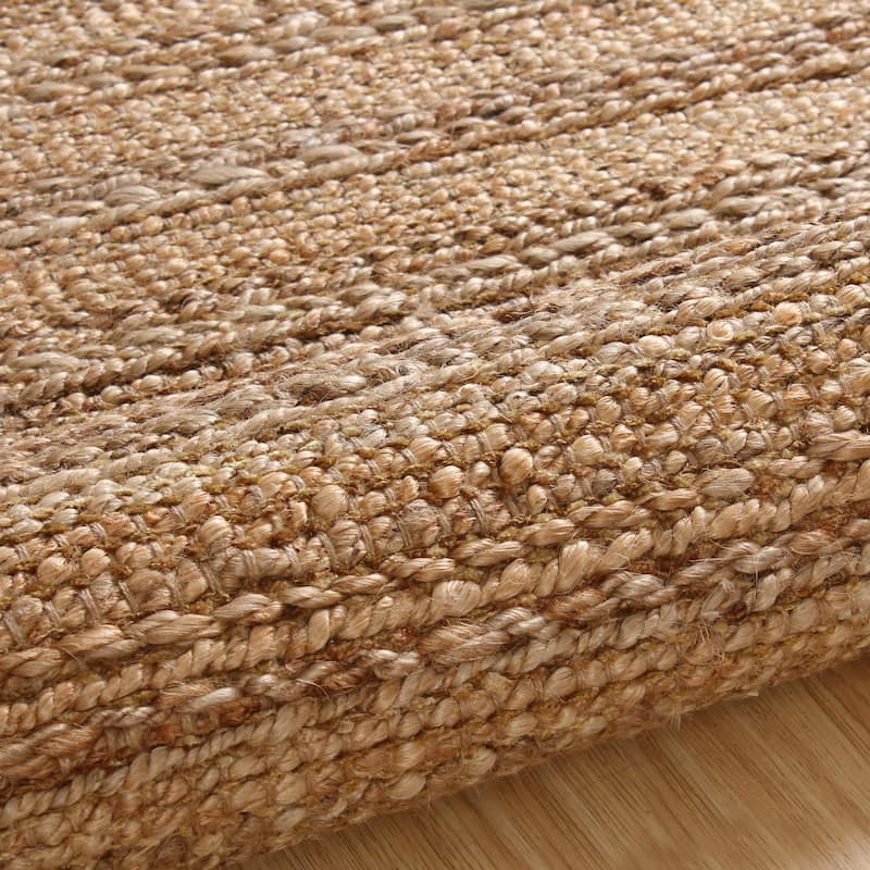 Sevita Organic Jute Geometric Area Rug, Tan and Gold