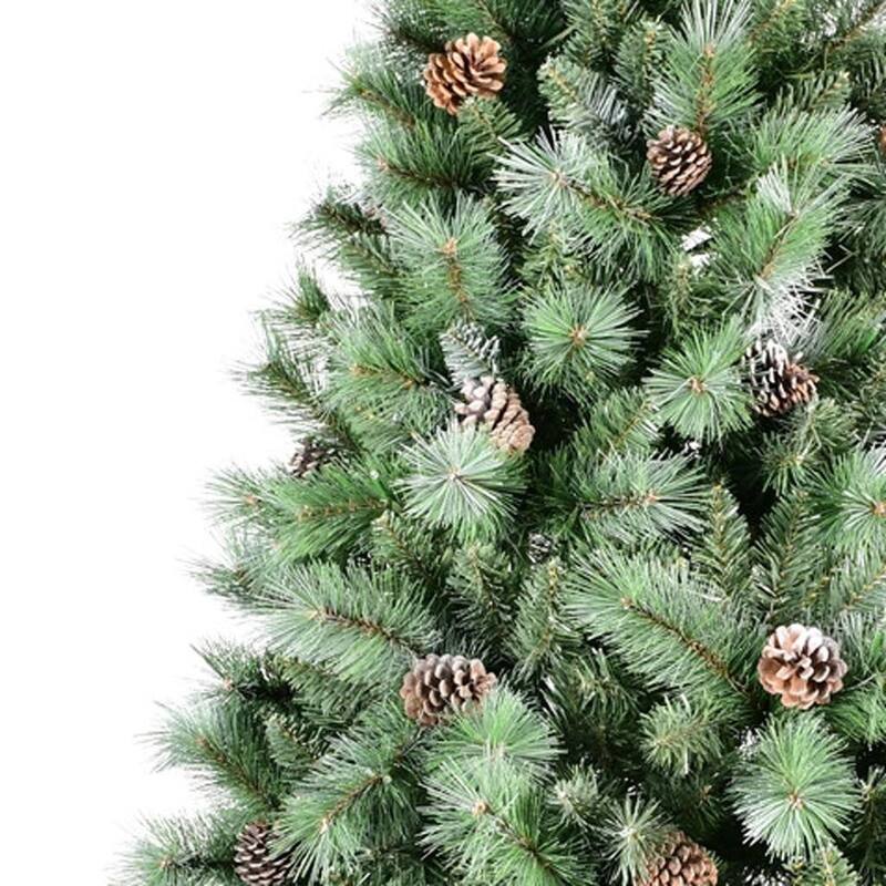 HomeRoots 7' Full Pine Christmas Tree With Decorations - Green - 53.00 in. x 84.00 in. x 53.00 in.