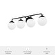 preview thumbnail 5 of 12, Hunter Hepburn 4-Light Bathroom Vanity Wall Light - Damp Rated - Vintage, Mid-Century