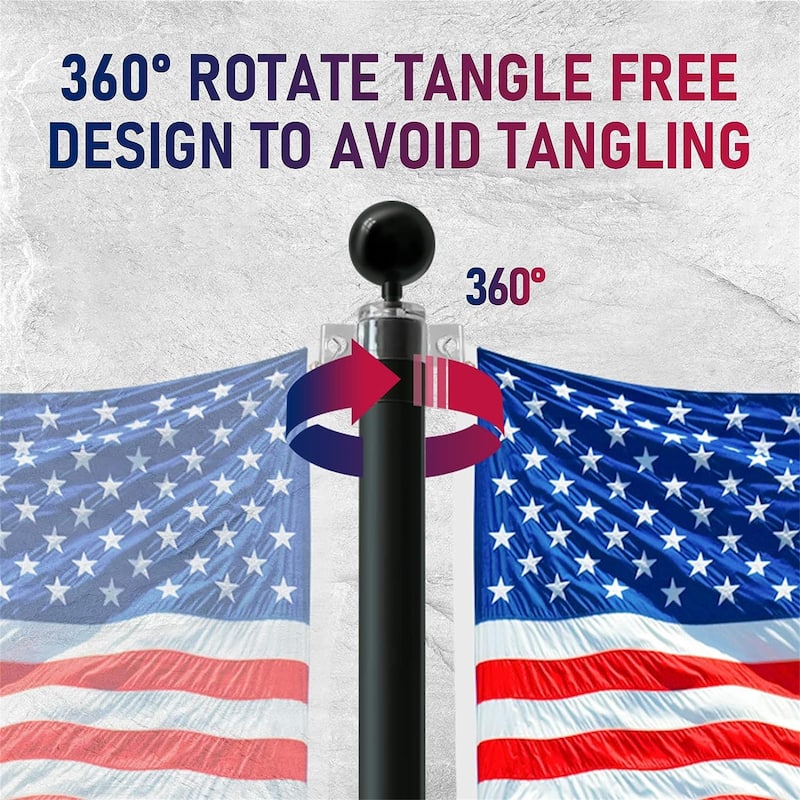 30ft Aluminum Telescopic Flag Pole Kit
