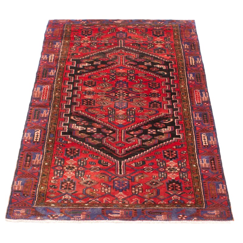 ECARPETGALLERY Hand-knotted Andelz Red Wool Rug - 3'11 x 7'7
