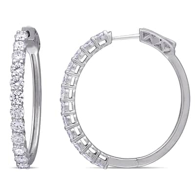 2 1/2ct TDW Lab-grown Diamond Hoop Earrings in 14k White Gold