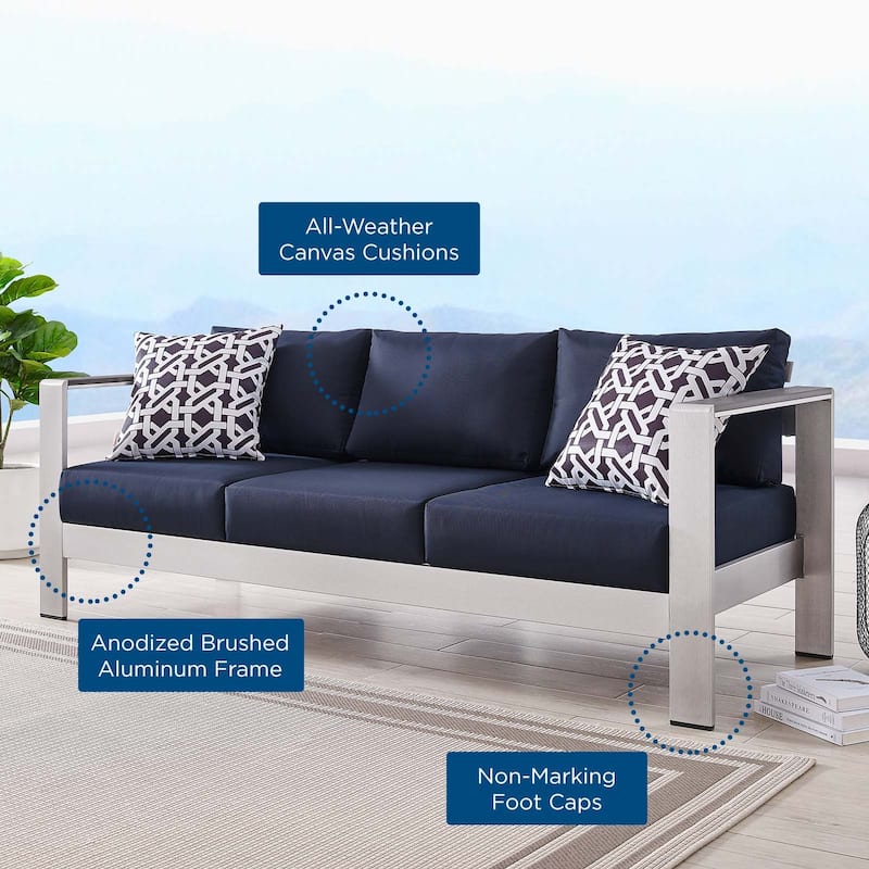 Shore Outdoor Patio Aluminum Sofa