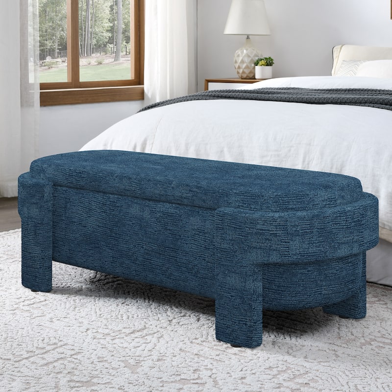 Upholstered Bench with Large Storage Space, End of Bed Storage Bench Ottoman for The Living Room, Entryway