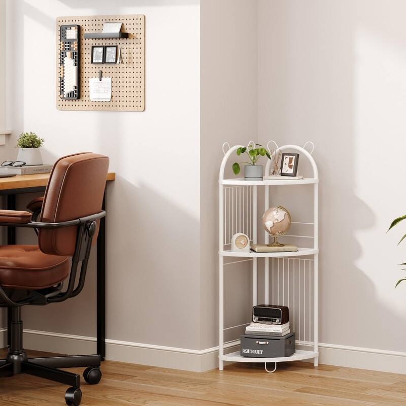 Storage Corner Shelf Unit - 9.84"D x 9.84"W x 32.08"H