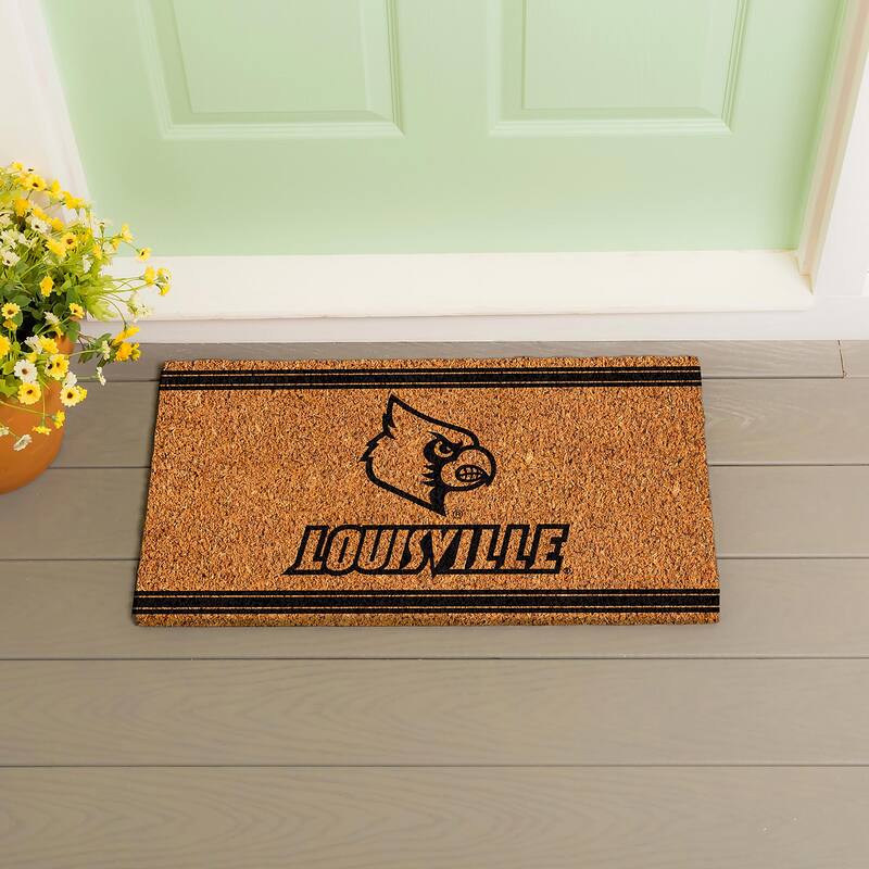 University of Louisville Monochrome Indoor/Outdoor Coir Door Mat - 28" x 16"