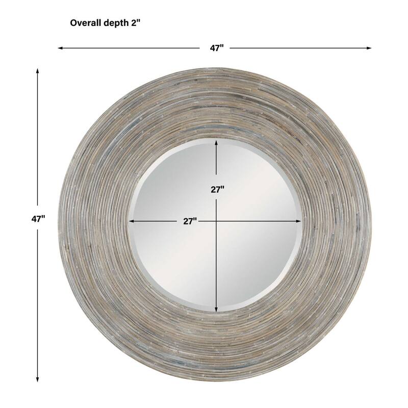 Uttermost 08173 Vortex 47" Diameter Circular Framed Bathroom Mirror
