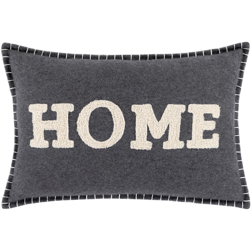 Daria "Home" Farmhouse Lumbar Pillow - Polyester