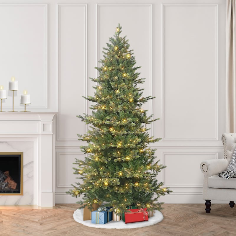 Puleo International 6.5 ft. Pre-lit Slim Royal Majestic Douglas Fir Downswept Artificial Christmas Tree - 6.5 Foot