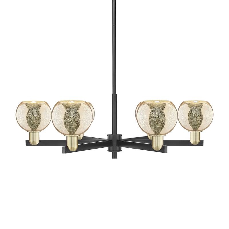 Innovations Lighting 716-6CR-10-36 Athens Chandelier Athens 6 Light - Black Antique Brass / Mercury
