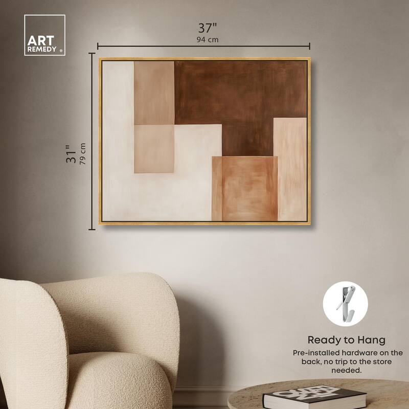 Cream and Brown Panels II Canvas by Art Remedy