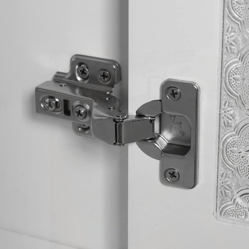 bathroom vanity with two soft close doors and adjustable shelves