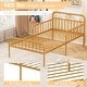 preview thumbnail 10 of 25, Twin Size Bed Frame with Headboard and Safety Side Guardrails-Black