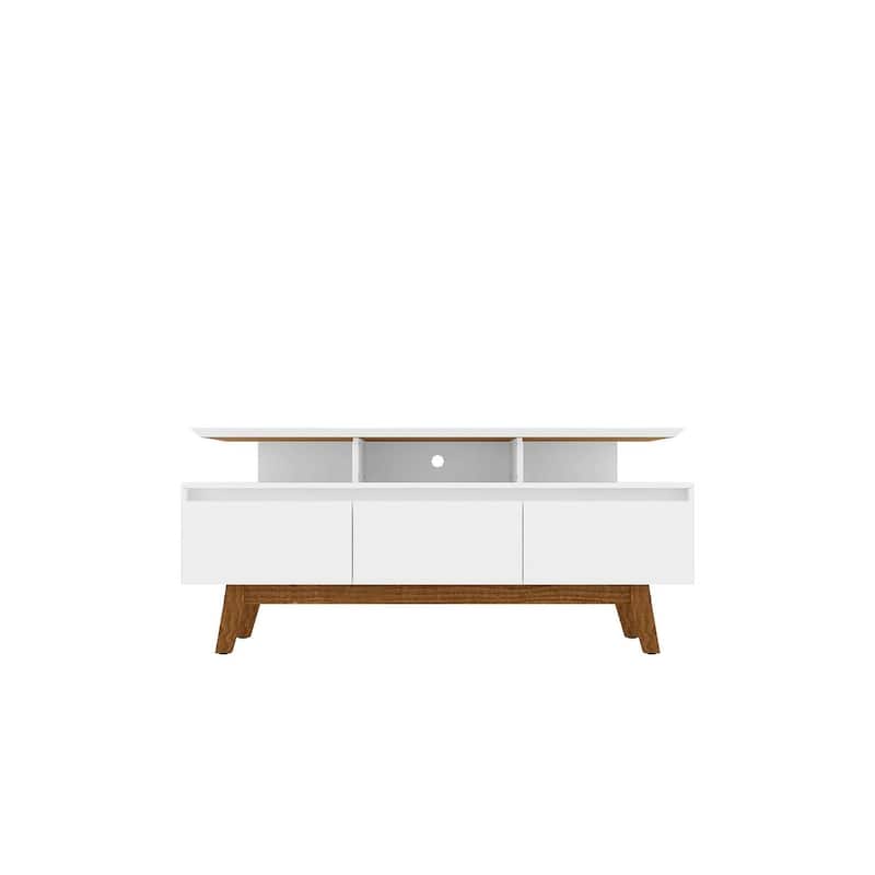 Yonkers Mid Century Modern Wood . Media Console Cabinet