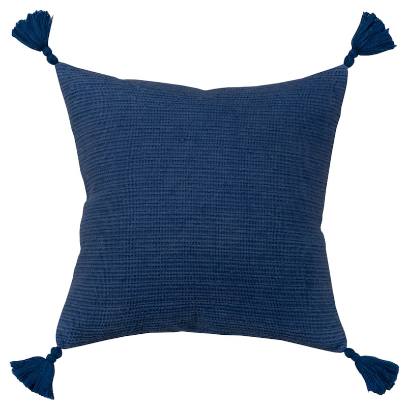 Rizzy Home Solid Stripe Throw Pillow - Navy