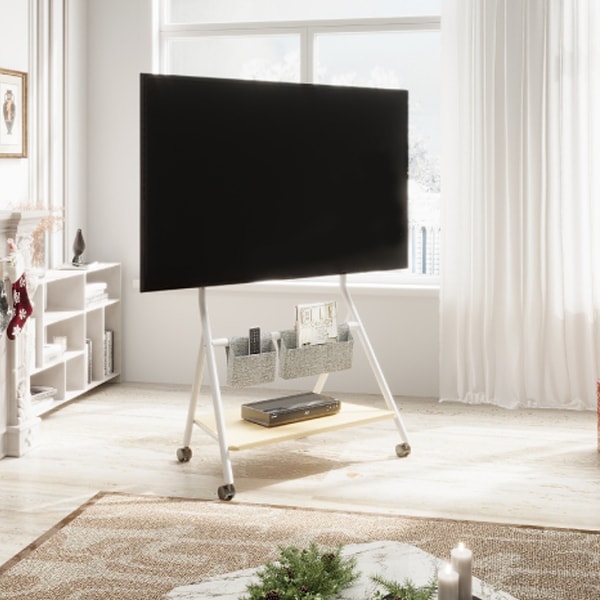 FITUEYES Modern Rolling TV Stand for 55 78 Inch TV Mobile TV Cart for Living Room Apartment On Sale Bed Bath Beyond 37257656