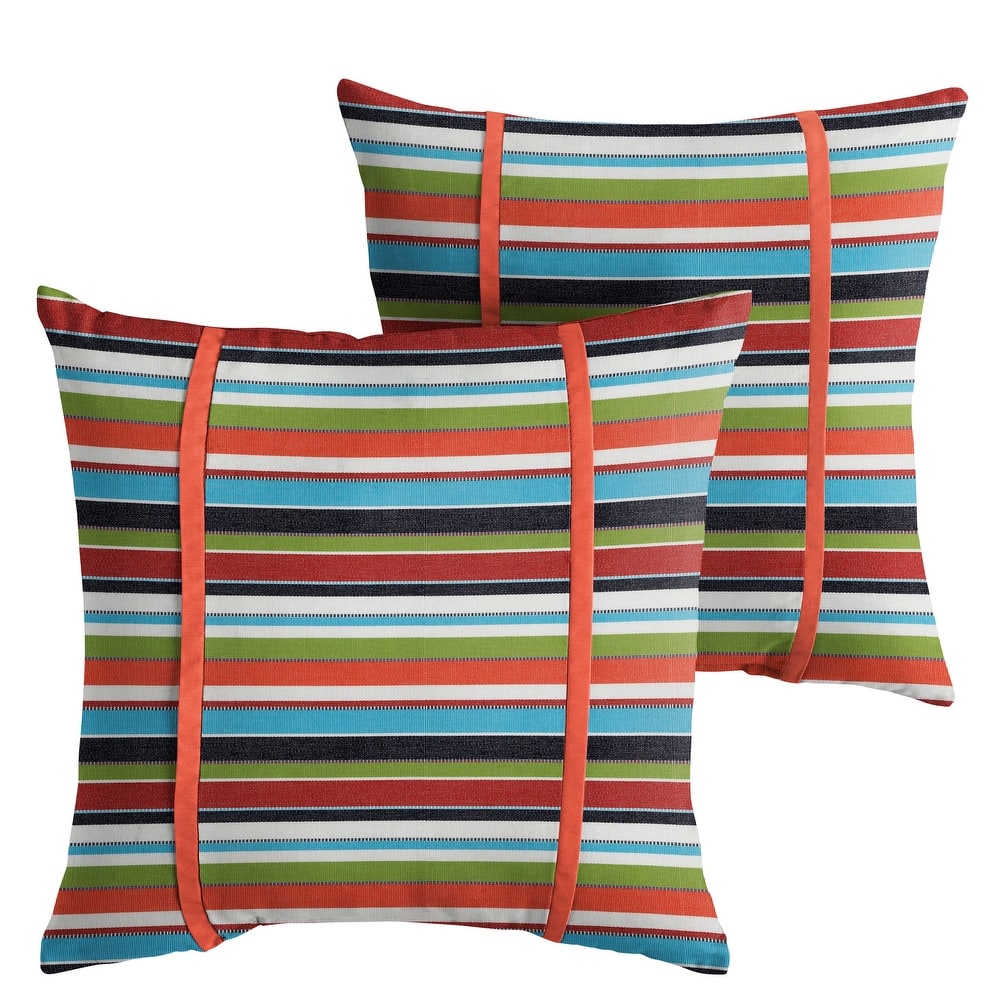 Sorra Home Sunbrella Outdoor Double Petite Flange Pillow Set of 2