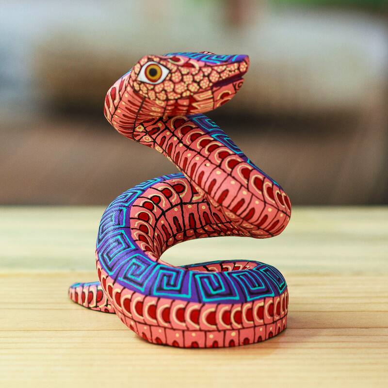 Novica Handmade Melon Hiss Wood Alebrije Figurine
