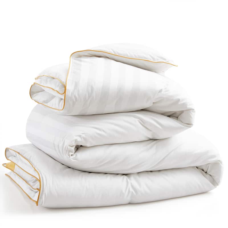 All Season 500TC White Goose Down Comforter Duvet Insert with 100% Cotton Cover