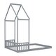 preview thumbnail 5 of 25, Full House-shaped Roof Headboard Floor Bed Kidsbed, Grey