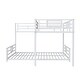 preview thumbnail 28 of 26, L-Shaped Metal Bunk Bed with Ladder and Guardrails, Twin Over Full Size Heavy Duty Bunk Bedframe with Slats Support