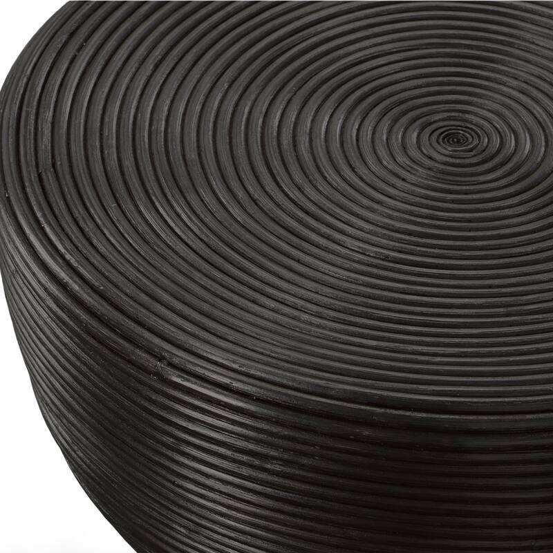 Bongo Rattan Side Table - 22" - Black