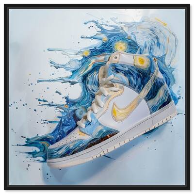 Starry Night Sneaker Splash Canvas by Art Remedy