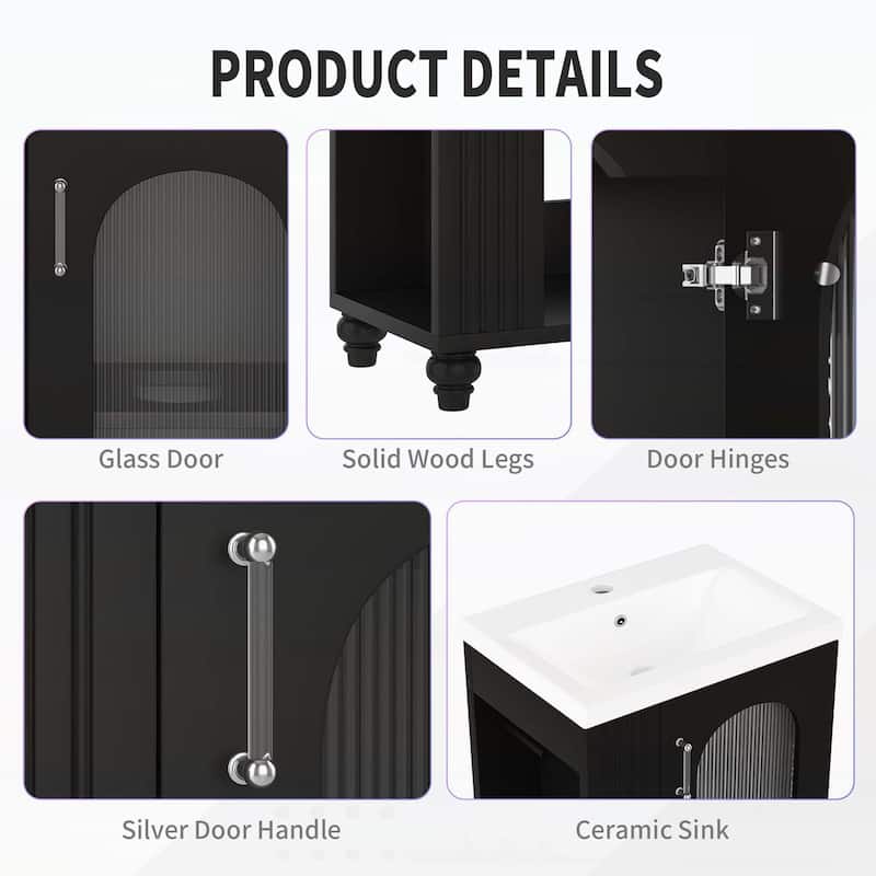 Bathroom Vanity Cabinet with Sink,with Two-tier Shelf,Adjustable Shelf