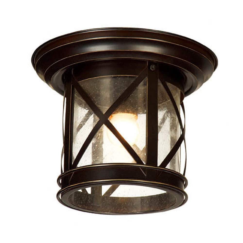 AA Warehousing 1 Light Outdoor Ceiling Mounted light in Sandy Black Finish