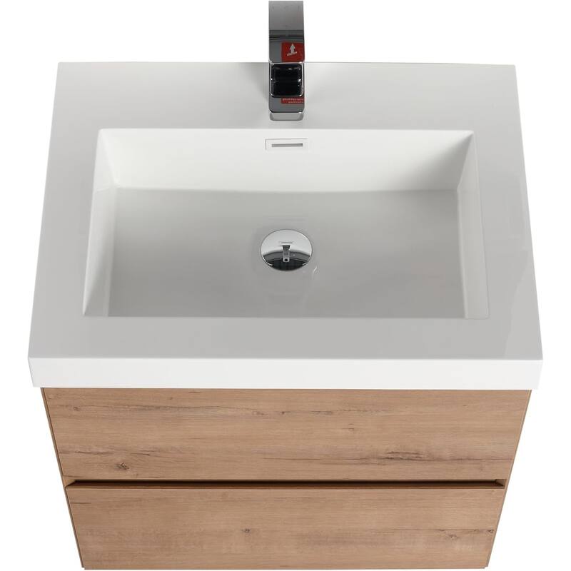 Blossom All Wood Wall Mounted Floating Bathroom Vanity with Sink