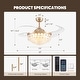 preview thumbnail 3 of 8, 48" Smart Gold Retractable Ceiling Fan with LED Light&Shell Crystal Shade - 48''