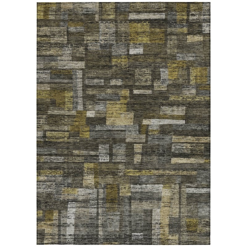 HomeRoots Striped Transitional Rectangle Outdoor Rug