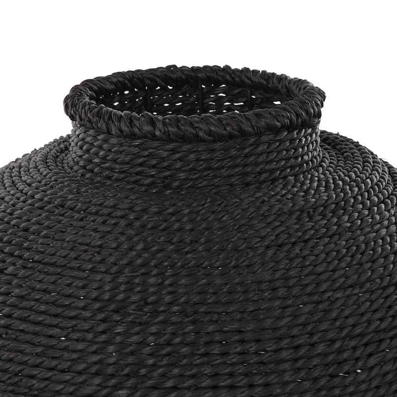 Metal Handmade Wrapped Pot Decorative Vase - Black - Roche River Decor